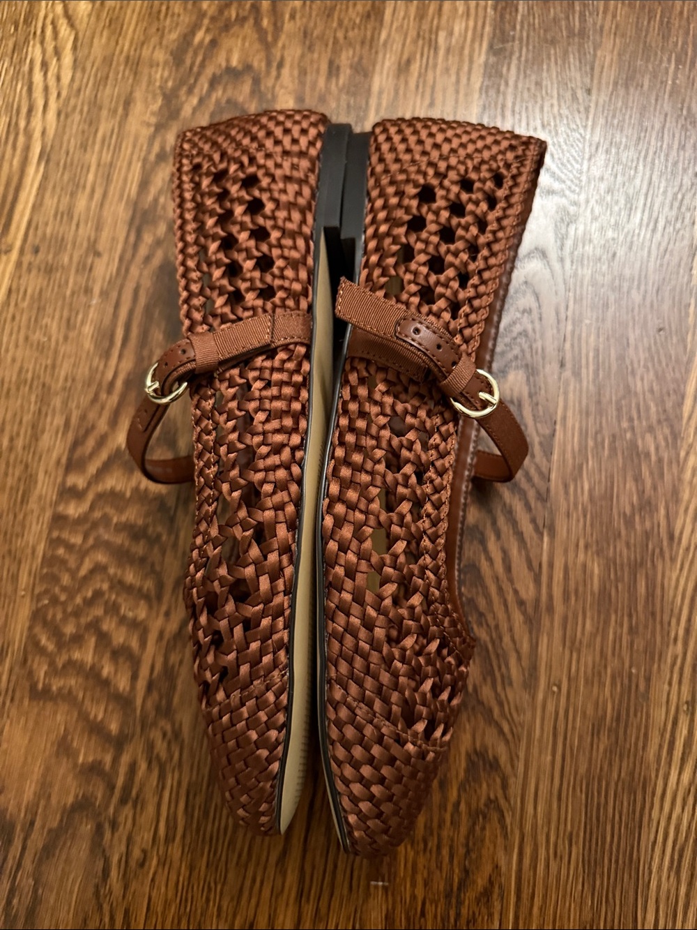 J. Crew Woven Mary Jane Flats in Chestnut Brown - Picture 3 of 6